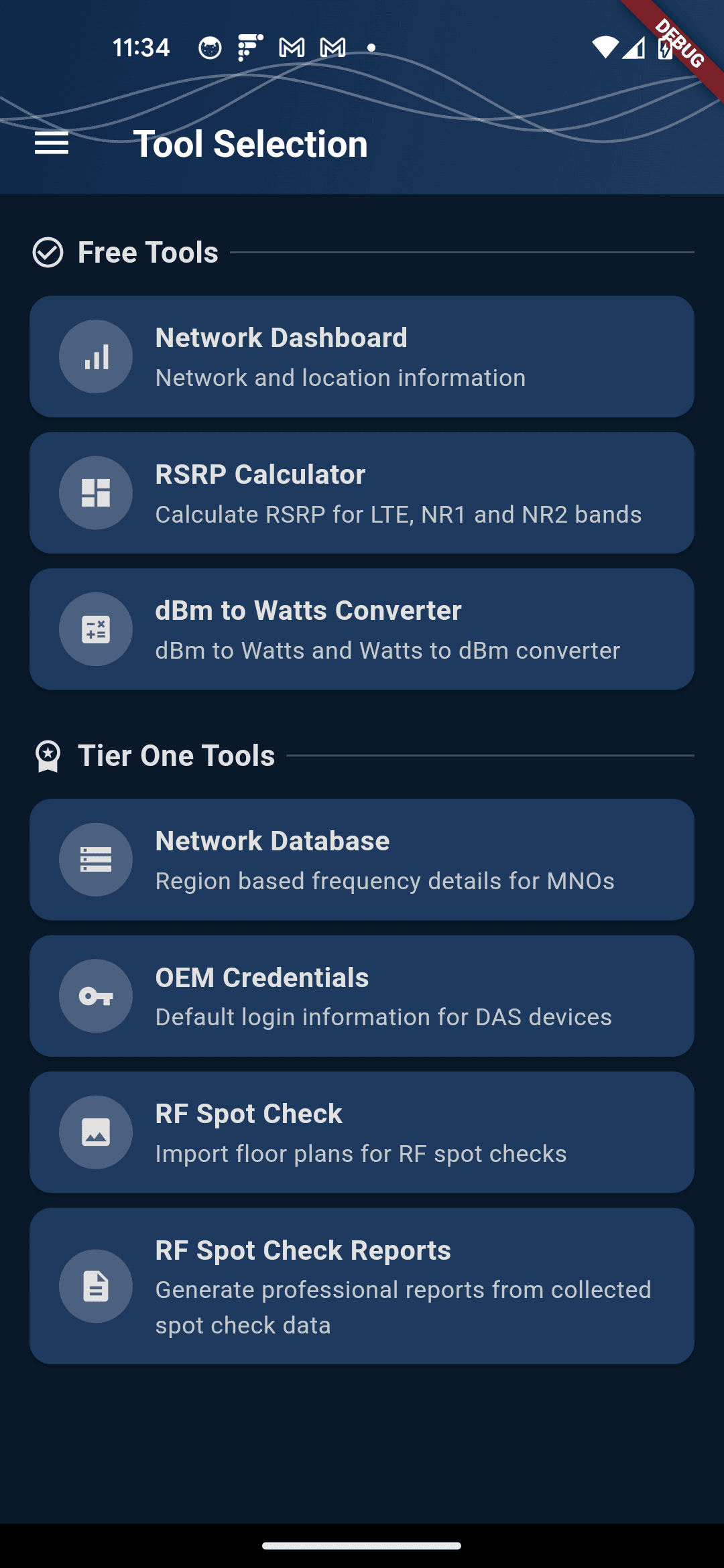 GoodPAW tool selection screen